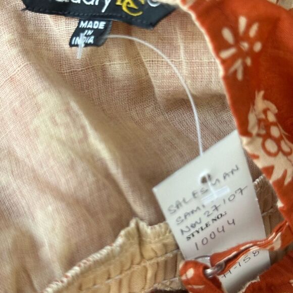 Chaudry KC Cream and Brown Print Smocked Boho Sundress| Size S - Picture 8 of 10